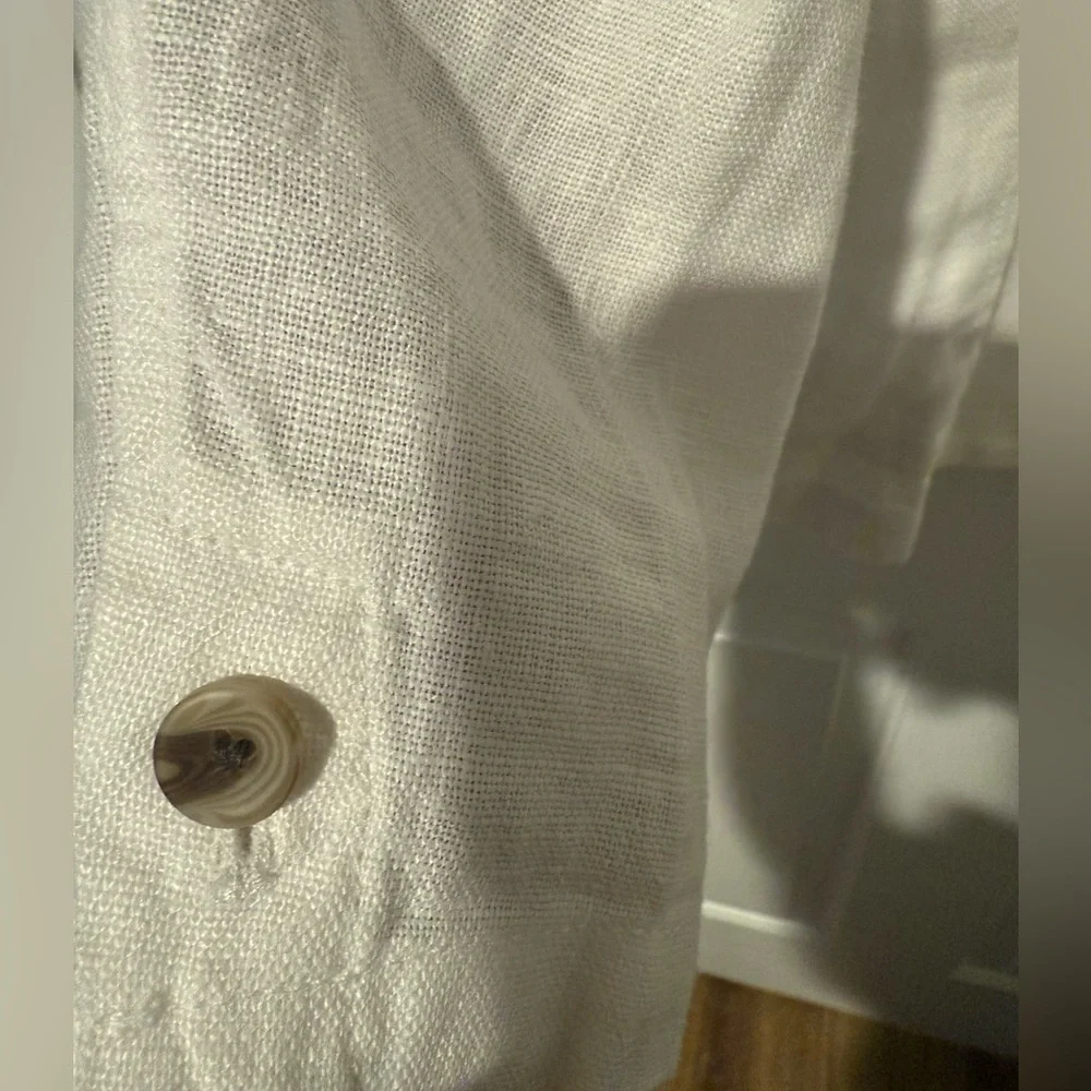 $128 Coldwater Creek Women's Boyfriend 2 Button Blazer Jacket White Size XL NWOT - Picture 2 of 10